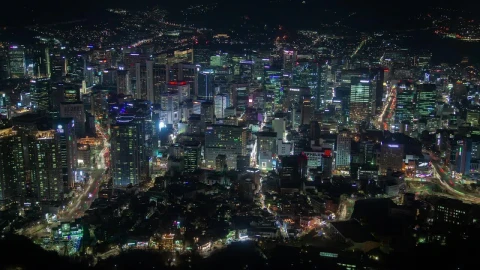 Free Stock Video Seoul Cityscape At Night Live Wallpaper - Free Live Wallpaper