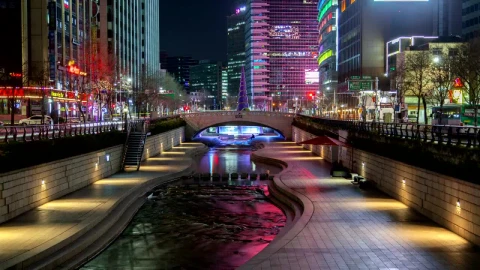 Free Stock Video Seoul Colorful Cityscape And Traffic Live Wallpaper - Free Live Wallpaper