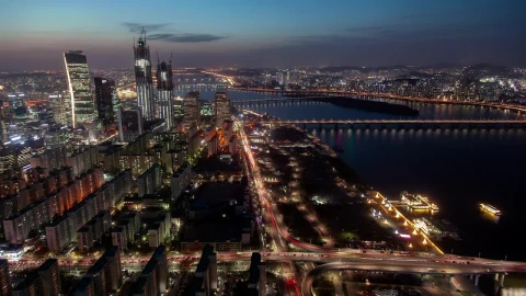Free Stock Video Seoul Illuminated Cityscape And Traffic Live Wallpaper - Free Live Wallpaper