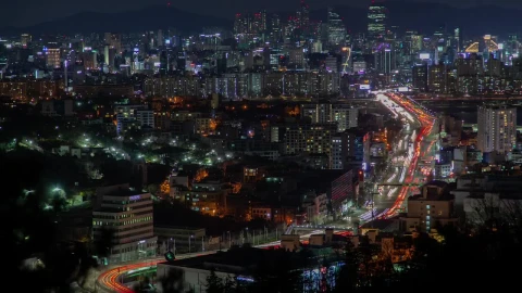 Free Stock Video Seoul Traffic At Night And Cityscape Live Wallpaper - Free Live Wallpaper