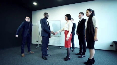 Free Stock Video Shaking Hands And Smiling After Negotiation Live Wallpaper - Free Live Wallpaper