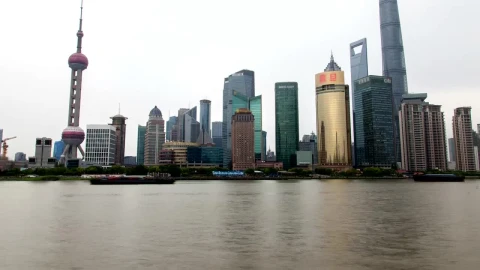 Free Stock Video Shanghai City Skyline And The River Traffic Live Wallpaper - Free Live Wallpaper