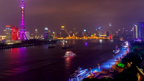 Free Stock Video Shanghai River And Illuminated City Live Wallpaper - Free Live Wallpaper
