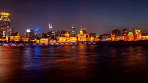 Free Stock Video Shanghai River Traffic And The Illuminated City Live Wallpaper - Free Live Wallpaper