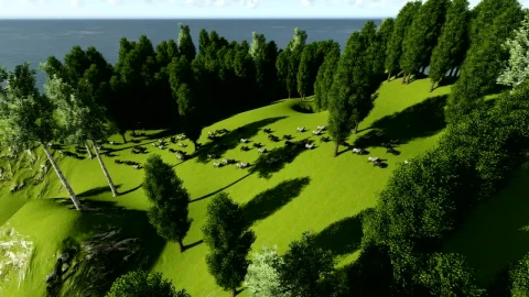 Free Stock Video Sheep Feeding On A Hill With Grass And Trees Live Wallpaper - Free Live Wallpaper