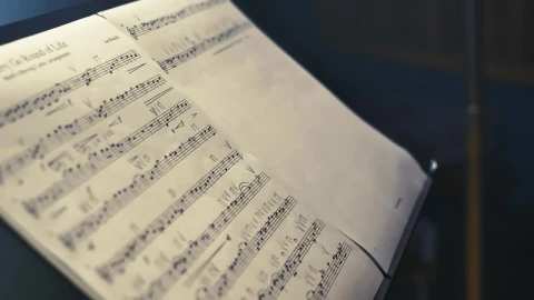 Free Stock Video Sheet Music Played By A Violinist In A Studio Live Wallpaper - Free Live Wallpaper