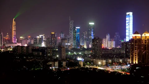 Free Stock Video Shenzhen City Landscape And Buildings With Light Live Wallpaper - Free Live Wallpaper