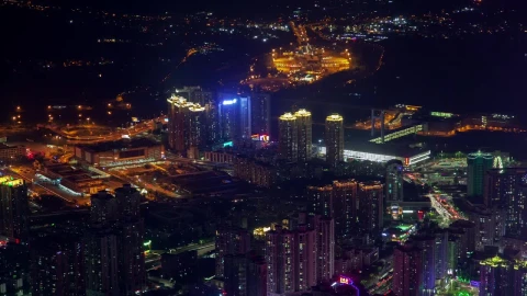 Free Stock Video Shenzhen Cityscape At Night From Above Live Wallpaper - Free Live Wallpaper