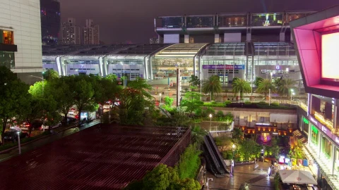 Free Stock Video Shenzhen Convention Center Time Lapse At Night Live Wallpaper - Free Live Wallpaper