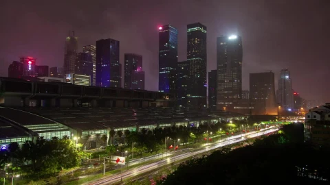 Free Stock Video Shenzhen Convention Center At Night Live Wallpaper - Free Live Wallpaper