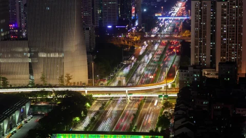 Free Stock Video Shenzhen Road With Fast Traffic At Night Live Wallpaper - Free Live Wallpaper