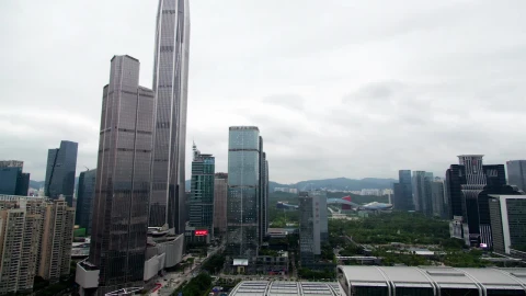Free Stock Video Shenzhen Skyscrapers On A Cloudy Day Live Wallpaper - Free Live Wallpaper