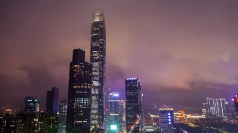 Free Stock Video Shenzhen Skyscrapers On A Cloudy Night Live Wallpaper - Free Live Wallpaper