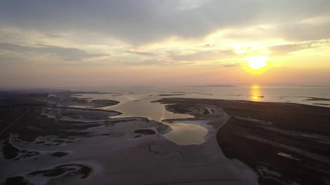 Free Stock Video Shore Of A Huge Lake From Above At Sunset Live Wallpaper - Free Live Wallpaper