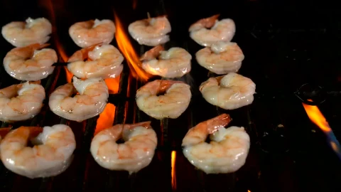 Free Stock Video Shrimps Being Fired On The Grill Live Wallpaper - Free Live Wallpaper