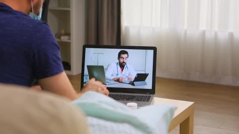 Free Stock Video Sick Man In Video Call With Doctor During Virus Lockdown Live Wallpaper - Free Live Wallpaper