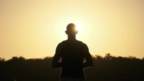 Free Stock Video Silhouette Of A Man Looking At The Sunset Live Wallpaper - Free Live Wallpaper