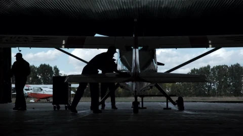 Free Stock Video Silhouette Of A Man Polishing A Biplane Live Wallpaper - Free Live Wallpaper