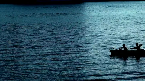 Free Stock Video Silhouette Of A Rowing Boat Live Wallpaper - Free Live Wallpaper