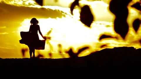Free Stock Video Silhouette Of A Woman In A Dress That Moves The Live Wallpaper - Free Live Wallpaper