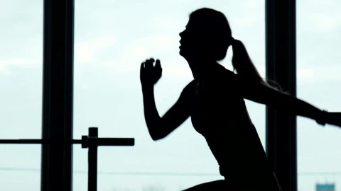 Free Stock Video Silhouette Of A Young Woman Doing Squats Live Wallpaper - Free Live Wallpaper
