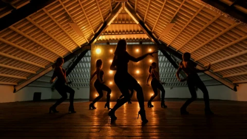 Free Stock Video Silhouette Of Dancers Performing A Choreography Live Wallpaper - Free Live Wallpaper