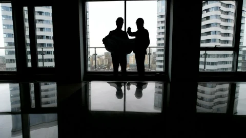 Free Stock Video Silhouette Of Construction Labourers Looking At Skyscraper Plans Live Wallpaper - Free Live Wallpaper