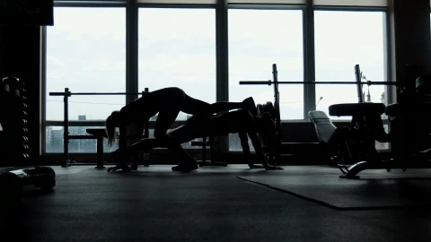 Free Stock Video Silhouette Of Girls Doing Push Ups Together Live Wallpaper - Free Live Wallpaper