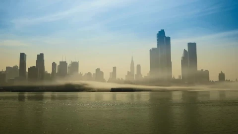Free Stock Video Silhouette Of New York Hidden By Fog Live Wallpaper - Free Live Wallpaper