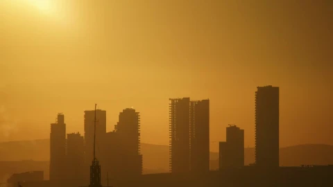 Free Stock Video Silhouette Of Tall Buildings In The Sunset Live Wallpaper - Free Live Wallpaper