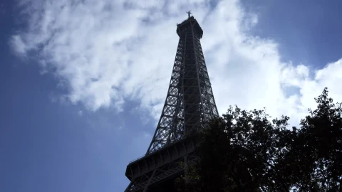 Free Stock Video Silhouette Of The Eiffel Tower Under A Blue Sky Live Wallpaper - Free Live Wallpaper