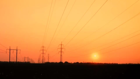 Free Stock Video Silhouettes Of Electric Power Lines And Towers Live Wallpaper - Free Live Wallpaper