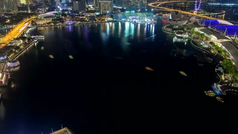 Free Stock Video Singapore Harbor Traffic At Night Live Wallpaper - Free Live Wallpaper
