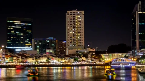 Free Stock Video Singapore River Time Lapse At Night Live Wallpaper - Free Live Wallpaper