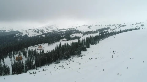Free Video Stock Ski Area Seen From The Air Aerial View Live Wallpaper - Free Live Wallpaper
