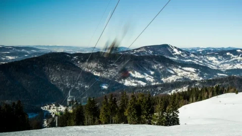 Free Video Stock Ski Lift In The Mountains Time Lapse Live Wallpaper - Free Live Wallpaper