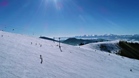 Free Video Stock Skiers Enjoying A Sunny Day In The Mountains Live Wallpaper - Free Live Wallpaper