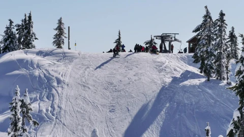 Free Video Stock Skiers On A Snowy Slope Live Wallpaper - Free Live Wallpaper