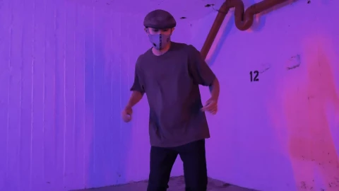 Free Video Stock Skillful Boy Dancing Break Dance With A Face Mask Live Wallpaper - Free Live Wallpaper