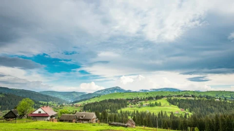 Free Video Stock Sky Clouding Over A Village On The Prairie Live Wallpaper - Free Live Wallpaper