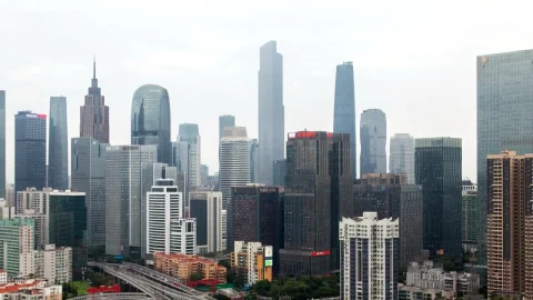 Free Video Stock Skyline Covered By Huge Skyscrapers Of A City Live Wallpaper - Free Live Wallpaper