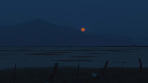 Free Video Stock Skyline Of A Desert With The Moon At Night Live Wallpaper - Free Live Wallpaper