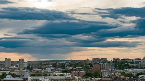 Free Video Stock Skyline Of A Big Town In A Cloudy Day Live Wallpaper - Free Live Wallpaper