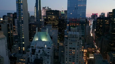 Free Video Stock Skyscrapers During Quiet Dusk In New York Live Wallpaper - Free Live Wallpaper