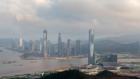 Free Video Stock Skyscrapers In The China And Macau Border Live Wallpaper - Free Live Wallpaper