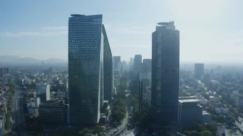 Free Video Stock Skyscrapers With City Traffic Below Live Wallpaper - Free Live Wallpaper