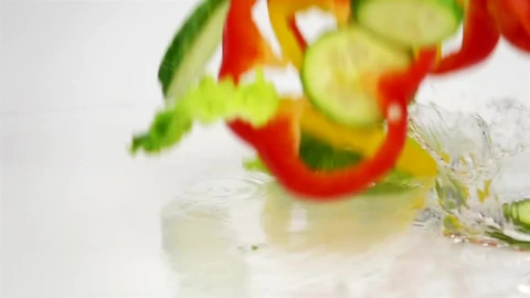 Free Video Stock Slices Of Vegetables Falling Into The Water Live Wallpaper - Free Live Wallpaper