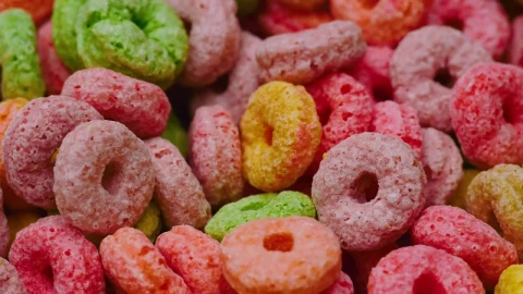 Free Video Stock Slowly Rotating Colored Sugary Rings Cereal Live Wallpaper - Free Live Wallpaper
