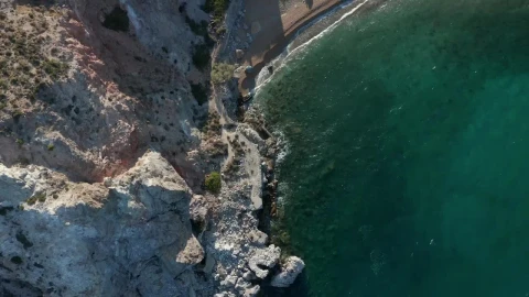Free Video Stock Small Beach On A Cliff Aerial Top Shot Live Wallpaper - Free Live Wallpaper