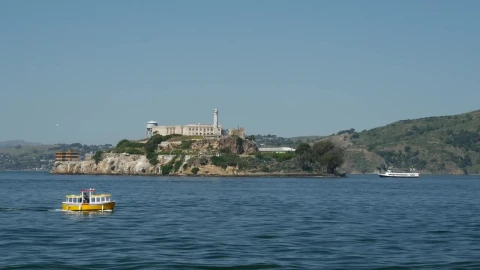 Free Video Stock Small Cruise Ship Passing By Alcatraz Island Live Wallpaper - Free Live Wallpaper